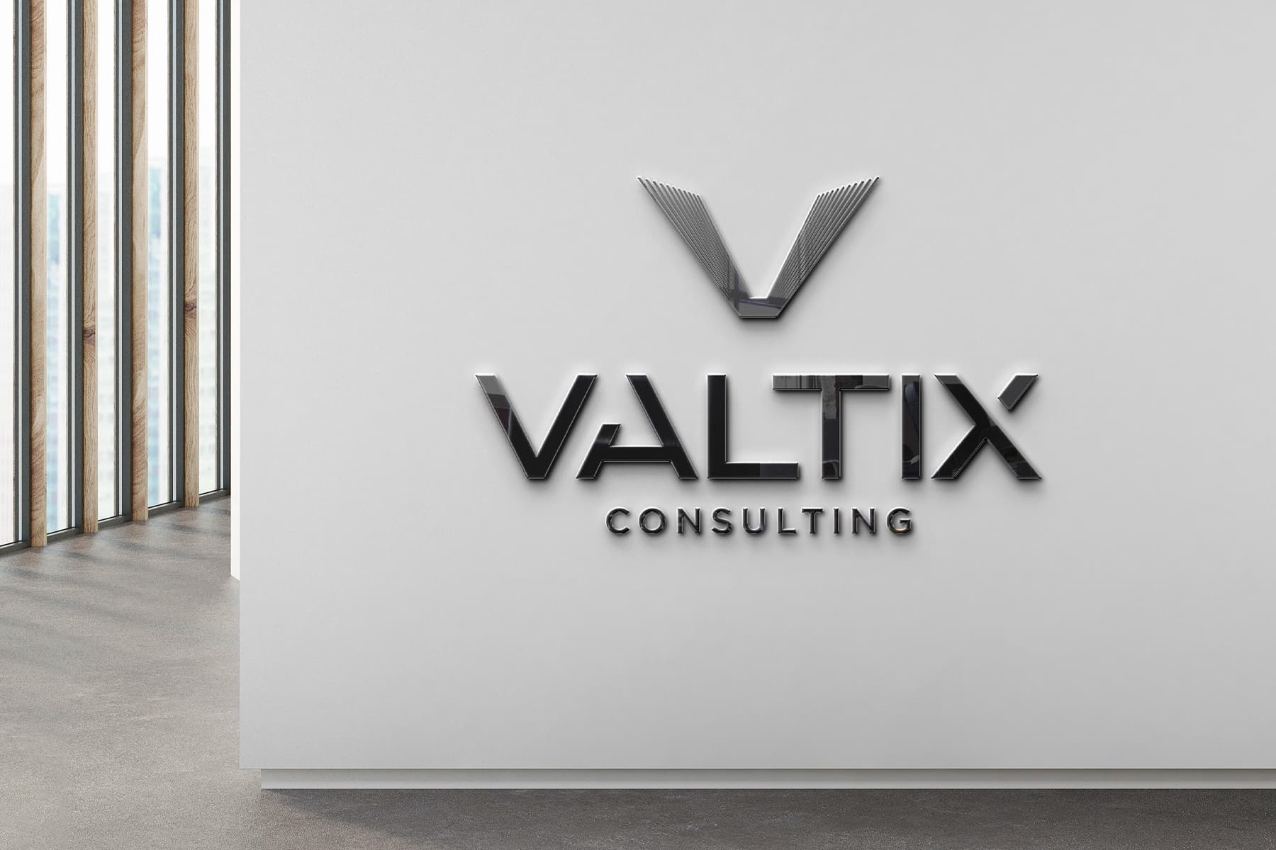 Valtix Logo Mockup on a counter